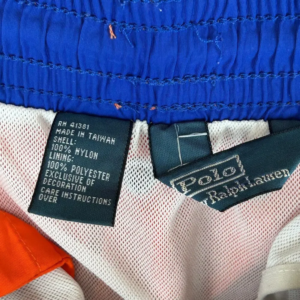 Polo Ralph Lauren Traveller Vintage Orange Nylon Swim Trunks Men's Size L